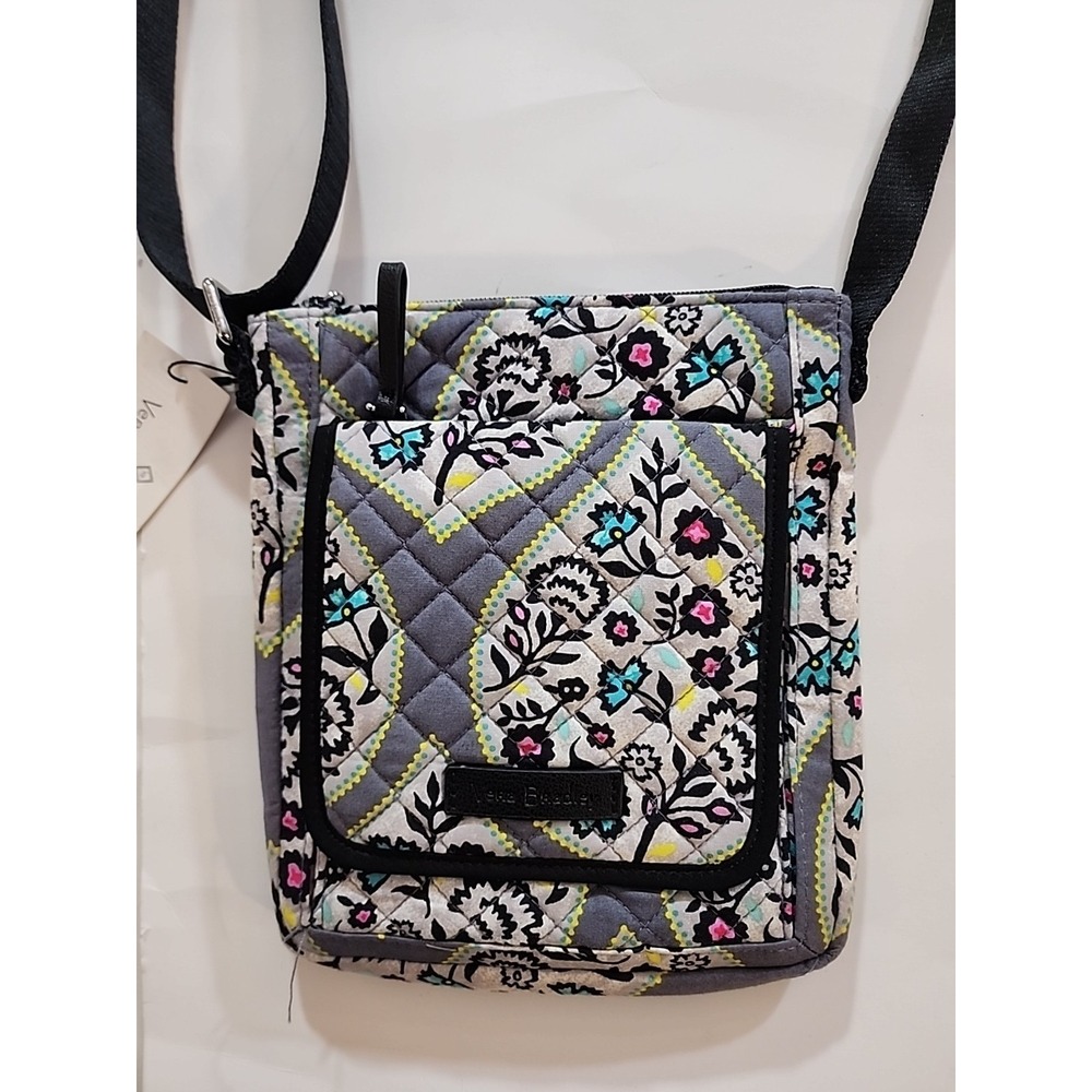 New Vera Bradley "Paisley Stripes" Iconic RFID Mini Crossbody Hipster Bag - Picture 2 of 9